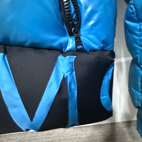 Moncler Blue and Black Kids Puffer Jacket - Picture 3 of 5